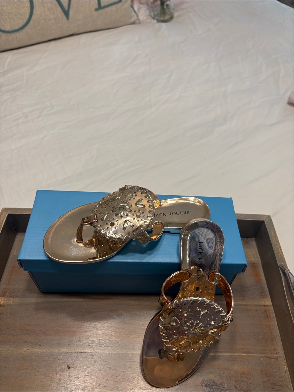 Jack Rogers Metallic Girls Size 13 Georgica Jelly Sandals